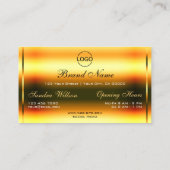 オレンスタイリッシュジグリッター発光星とロゴ 名刺 (裏面)