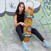 オレンスタイリッシュジサンフラワーアートオン スケートボード