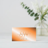 オレンスタイリッシュジシルバーダきらめくモンドイニシャル 名刺 (スタンド正面)