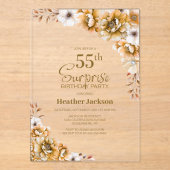 オレンスタイリッシュジフローラサプライズ55thバースデーパーティー アクリル招待状 (正面)