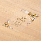 オレンスタイリッシュジフローラサプライズ65thバースデーパーティー アクリル招待状 (レイダウン)