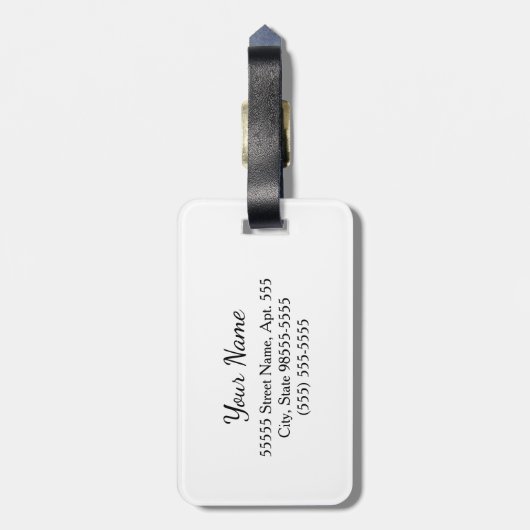 オレンスタイリッシュジフローラシェブロンシックブルーモノグラム ラゲッジタグ (裏面縦)