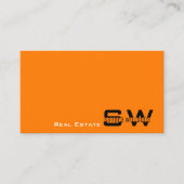 オレンスタイリッシュジブラックモダンウィズモノグラムシンプル 名刺 (正面)