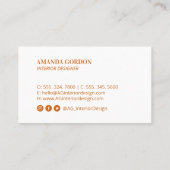 オレンスタイリッシュジモダンミニマル名刺 名刺 (裏面)