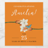 オレンスタイリッシュジリーレトロ記念日フローラ ワインラベル (シングルラベル)