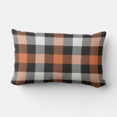 オレンスタイリッシュジ&ブラック秋カラープレイド ランバークッション (裏面)