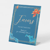 オレンスタイリッシュジ&ブルー結婚ズフローラロータス 台座サイン (正面)