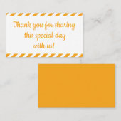 オレンストライプジ結婚秋ブライダルシャワーありがとう プレイスカード (正面/裏面)