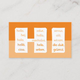 オレンストライプジ語国際的hello 名刺