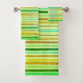 オレンストライプジ、レモン、ライム、ブルー、クレイのタオル バスタオルセット