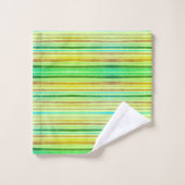 オレンストライプジ、レモン、ライム、ブルー、クレイのタオル バスタオルセット (ウォッシュタオル)