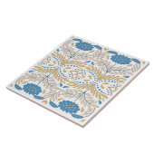 オレンスペインのジブルーピンクフローラ地中海の タイル (側面)