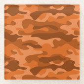 オレンスペインのジモノカラー迷彩柄 ガラスコースター (正面)