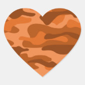 オレンスペインのジモノカラー迷彩柄 ハートシール (正面)
