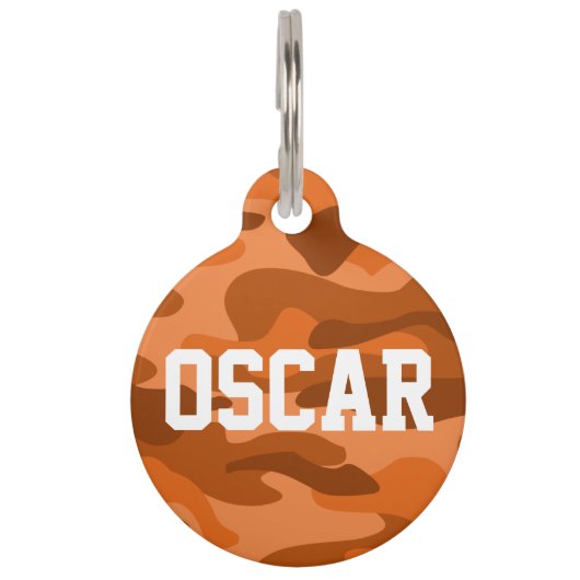 オレンスペインのジモノカラー迷彩柄 ペット　ネームタグ (正面)