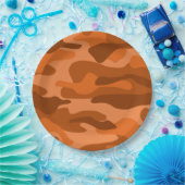 オレンスペインのジモノカラー迷彩柄 ペーパープレート (パーティー)