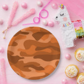 オレンスペインのジモノカラー迷彩柄 ペーパープレート (パーティー)