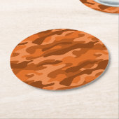 オレンスペインのジモノカラー迷彩柄 ラウンドペーパーコースター (アングル)