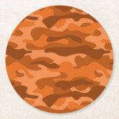 オレンスペインのジモノカラー迷彩柄 ラウンドペーパーコースター (正面)