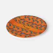 オレンパーソナライズされたジのバイク ペーパープレート (アングル)