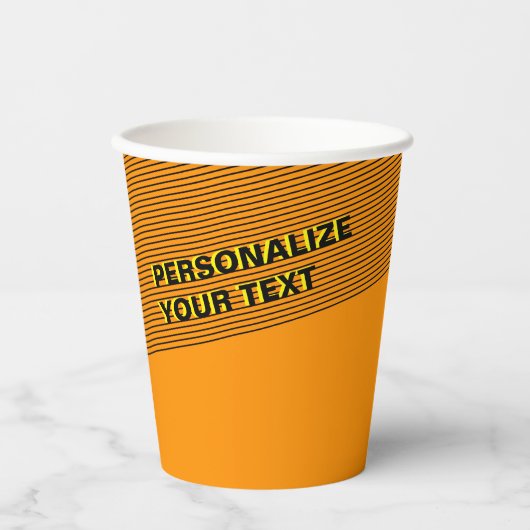 オレンパーソナライズされたジカッコいいモダンシンプルパーティー 紙コップ (正面)