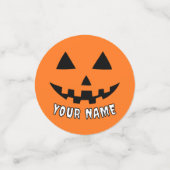 オレンパーソナライズされたジカボチャあなたの名前 コンフェッティ (スモール正面)