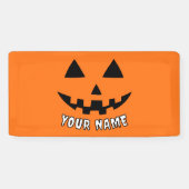 オレンパーソナライズされたジカボチャあなたの名前 横断幕 (横)