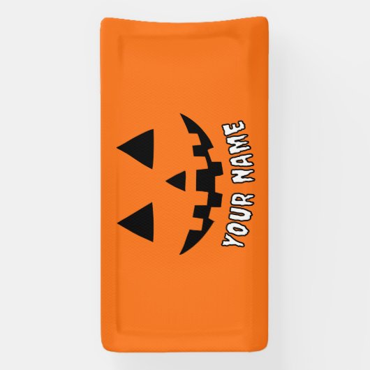 オレンパーソナライズされたジカボチャあなたの名前 横断幕 (縦)