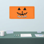 オレンパーソナライズされたジカボチャあなたの名前 横断幕 (トレードショー)