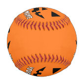 オレンパーソナライズされたジカボチャあなたの名前 野球ボール (正面)