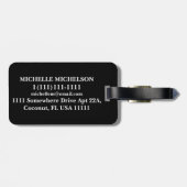 オレンパーソナライズされたジクワッドストライプ ラゲッジタグ (裏面横)