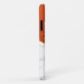 オレンパーソナライズされたジグリッター – ホワイトマーブル Case-Mate iPhoneケース (裏面/右)