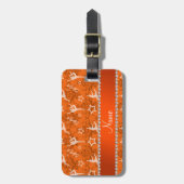 オレンパーソナライズされたジダマスク体操の名前 ラゲッジタグ (正面縦)
