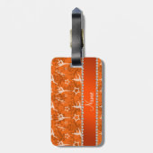 オレンパーソナライズされたジダマスク体操の名前 ラゲッジタグ (裏面縦)