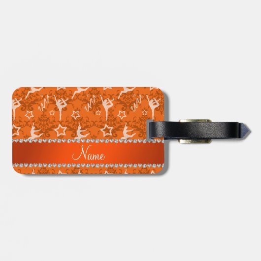 オレンパーソナライズされたジダマスク体操の名前 ラゲッジタグ (裏面横)
