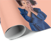 オレンパーソナライズされたジフォトコラージュ子供の誕生日 ラッピングペーパー (ロールコーナー)