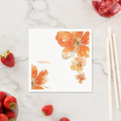 オレンパーソナライズされたジフローラブライダルシャワーカクテル スタンダードカクテルナプキン (インサイチュ)