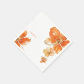 オレンパーソナライズされたジフローラブライダルシャワーカクテル スタンダードカクテルナプキン (角)