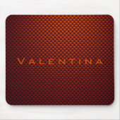 オレンパーソナライズされたジブラック炭素繊維パターン（の模様が）ある マウスパッド (正面)