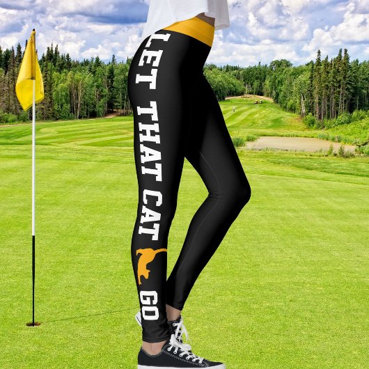 オレンパーソナライズされたジブラック猫ネコ猫ペット レギンス