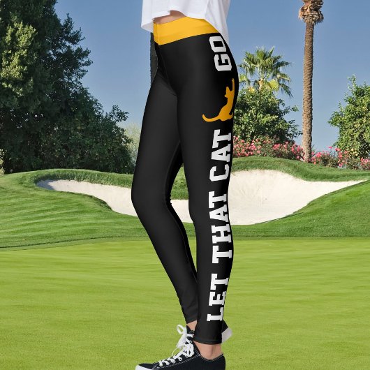 オレンパーソナライズされたジブラック猫ネコ猫ペット レギンス