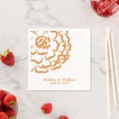 オレンパーソナライズされたジマリゴールド花フローラ結婚ズ スタンダードカクテルナプキン (インサイチュ)