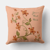 オレンパーソナライズされたジユリ花柄ピロー クッション (裏面)