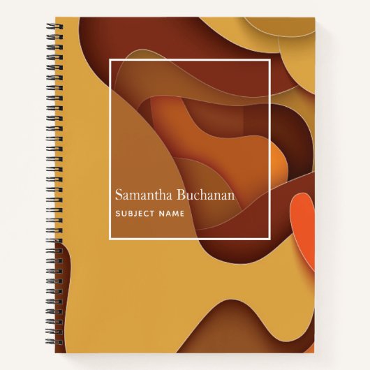 オレンパーソナライズされたジ抽象芸術パターングラフ紙 ノートブック (正面)