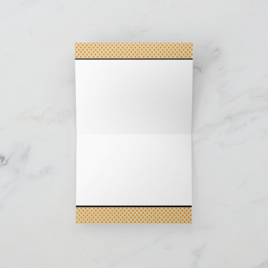 オレンパーソナライズされたジ水玉模様Notecards サンキューカード (内部)