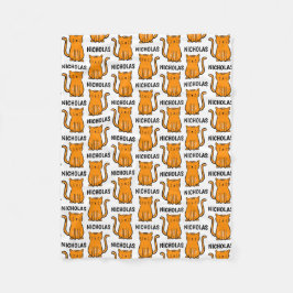 オレンパーソナライズされたジ猫の子ども用毛布 フリースブランケット