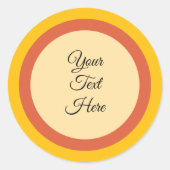 オレンパーソナライズされたジ黄カラフル秋 ラウンドシール (正面)