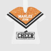 オレンパーソナライズされたジ&ブラック応援ママオーナメント オーナメント (裏面)