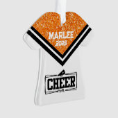 オレンパーソナライズされたジ&ブラック応援ママオーナメント オーナメント (正面)