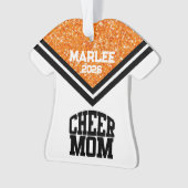 オレンパーソナライズされたジ&ブラック応援ママオーナメント オーナメント (正面)